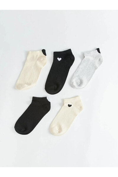 5'li Desenli Kadın Patik Çorap