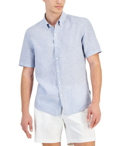 Рубашка мужская Michael Kors Slim-Fit Stripe Button-Down из льна