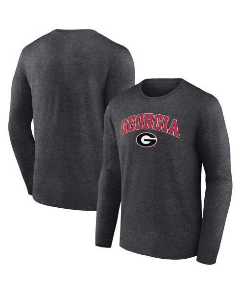 Branded Men's Heather Gray Georgia Bulldogs Campus Long Sleeve T-Shirt