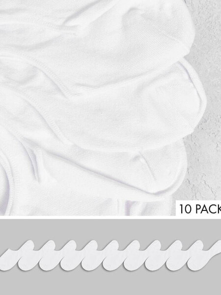 Jack & Jones 10 pack invisible socks in white