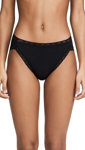 Natori 175986 Womens Bliss Cotton French Cut Bikini Briefs Black Size Small