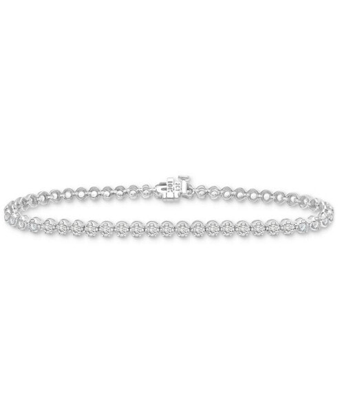 Diamond Claw-Set Tennis Bracelet (2 ct. t.w.) in 14k White Gold, Created for Macy's