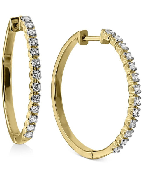Diamond Hoop Earrings (1/2 ct. t.w.) in 10k Gold ,10k White Gold or 10k Rose Gold