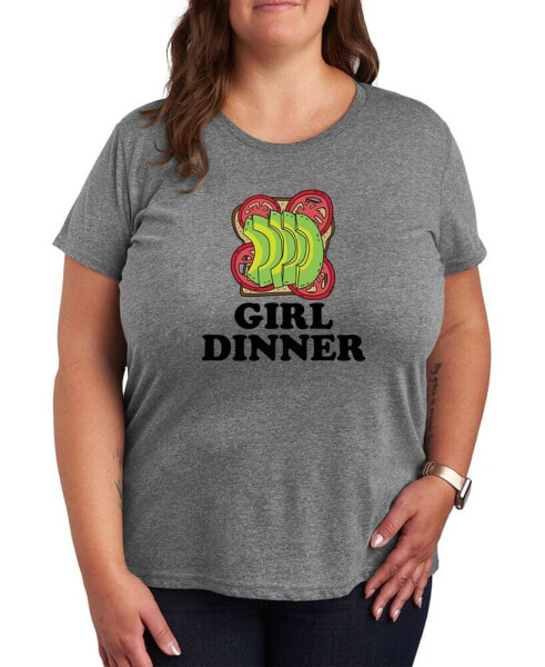 Trendy Plus Size Girl Dinner Graphic T-shirt
