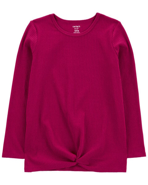 Kid Ribbed Knot Long-Sleeve Top 14