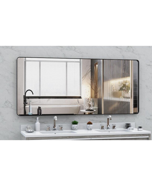 Oversized Wall Mirror with Removable Tray, 72x32 Inches