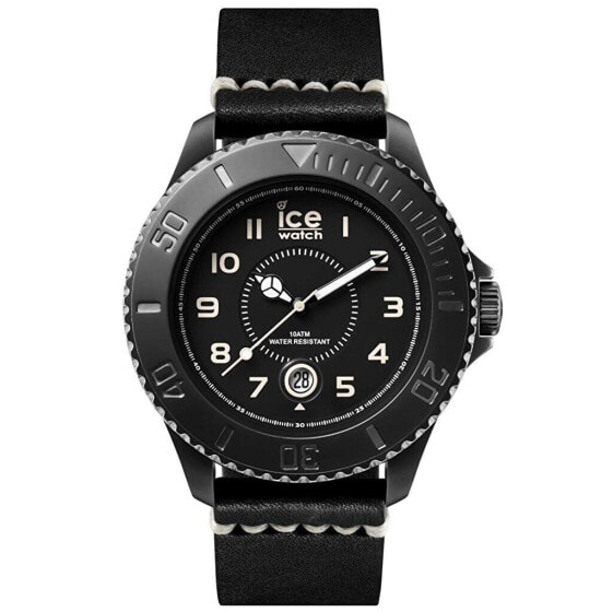 Ice-Watch Herren-Armbanduhr Analog Quarz Leder HE.BK.BM.B.L.14 - 001198 ICE / HERITAGE / BLACK / LARGE 3H