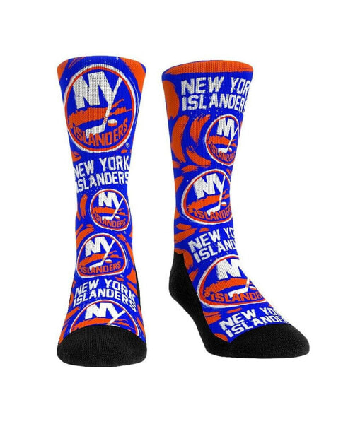 Men's and Women's Socks New York Islanders Allover Logo and Paint Crew Socks