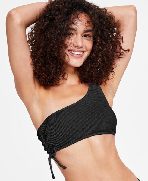 Juniors' One-Shoulder Side-Shirred Bikini Top, Created For Macy's