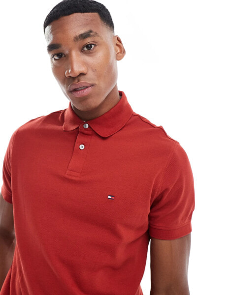 Tommy Hilfiger 1985 slim polo shirt in dark red