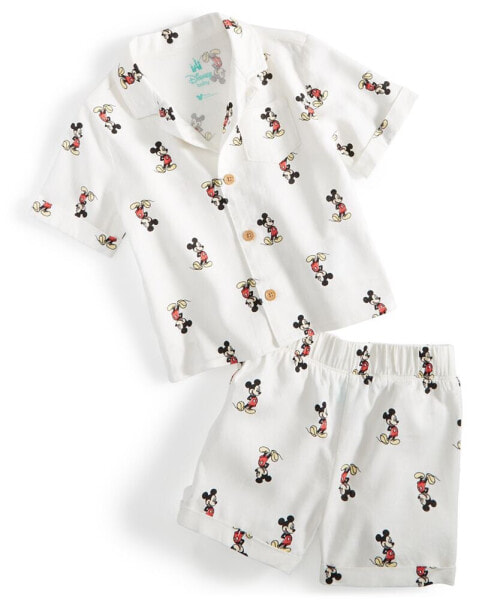 Baby Boys Mickey Mouse Printed Top & Shorts, 2 Piece Set