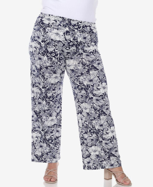 Plus Size Floral Paisley Palazzo Pants