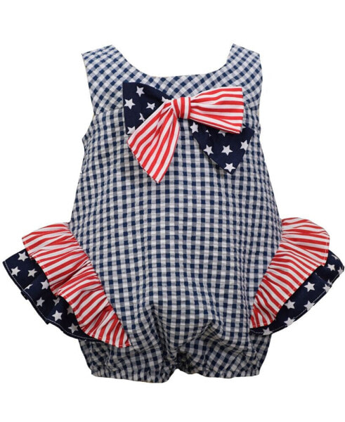 Baby Girls Sleeveless Seersucker Bubble