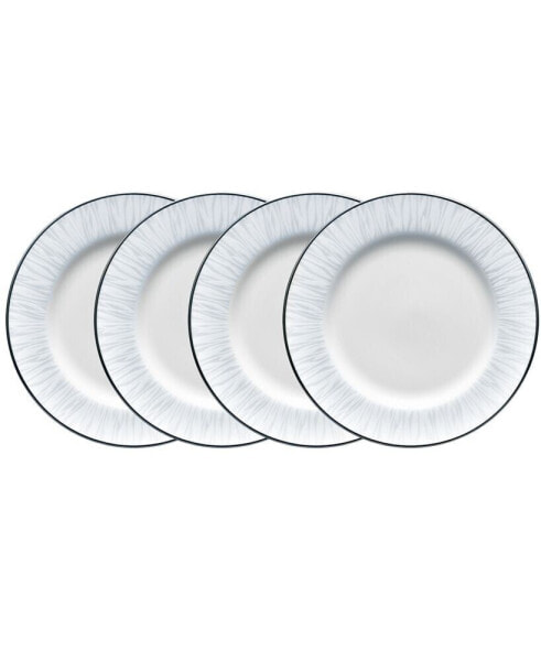 Glacier Platinum Set of 4 Bread Butter and Appetizer Plates, Service For 4