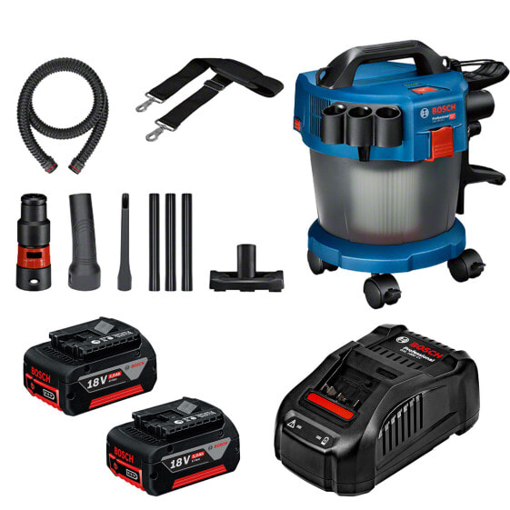 Bosch Akku-Nass-/Trockensauger GAS 18V-10 L 2x 5,0 Ah Akku + Lader + Rollenset