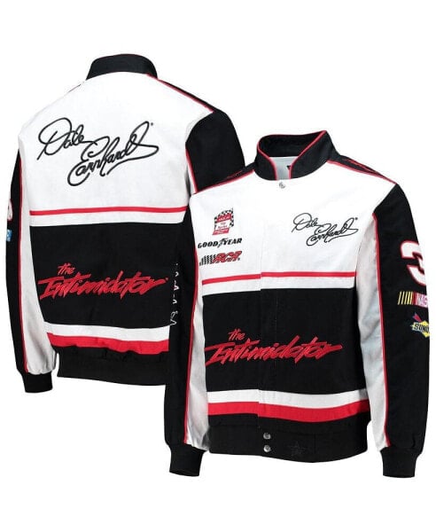 Men's Black, White Dale Earnhardt Twill Uniform Full-Snap Jacket