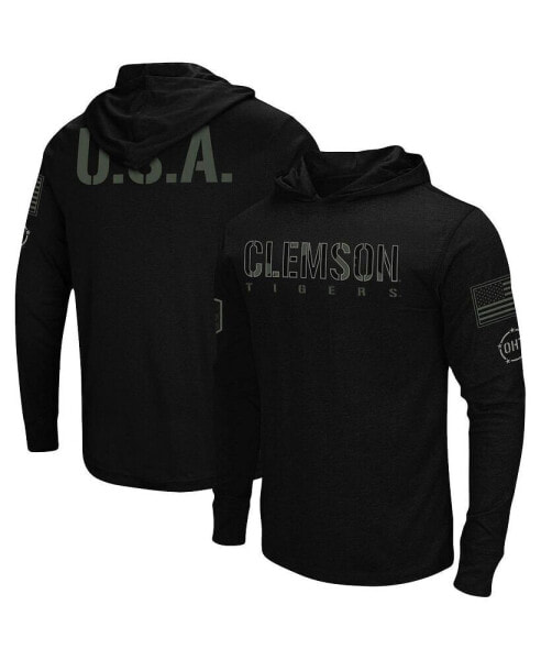 Men's Black Clemson Tigers OHT Military-Inspired Appreciation Hoodie Long Sleeve T-shirt