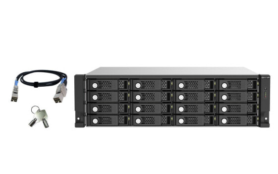QNAP TL-R1620Sep-RP - HDD/SSD enclosure - 2.5/3.5" - SAS-3 - Serial ATA III - Hot-swap - Rack mounting - Black - Grey