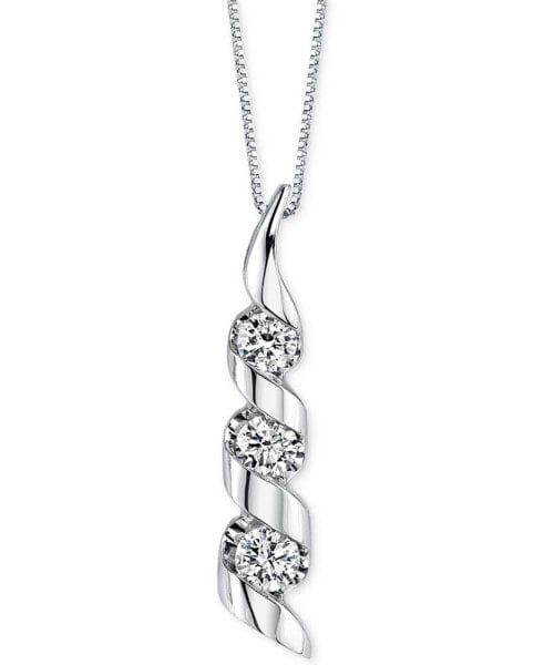 Macy's sirena Diamond Swirled Pendant Necklace (1/2 ct. t.w.) in 14k Yellow or White Gold