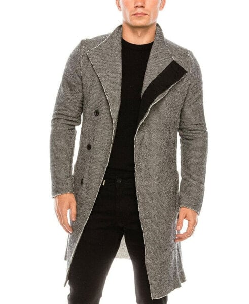 Men's Modern Asymmetrical Raw Edge Rebel Cardigan Sweater