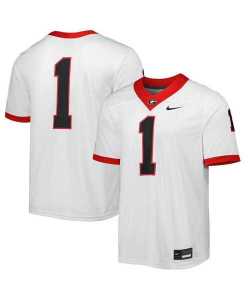 Men's White Georgia Bulldogs 1 Away Game Jersey