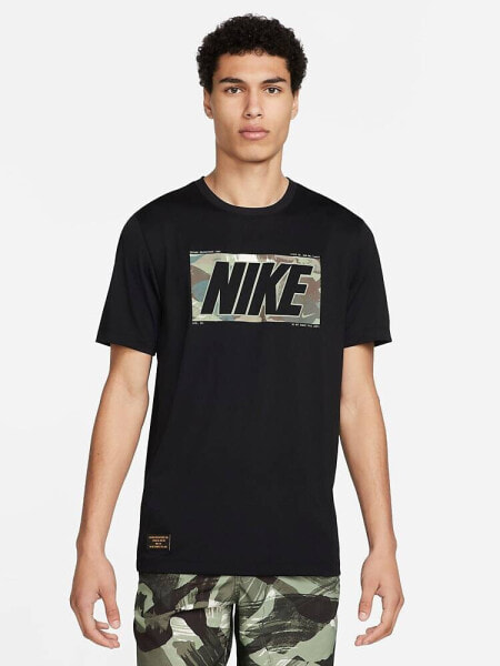 Nike Training camo graphic t-shirt in black