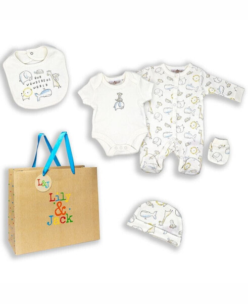 Костюм для малышей Rock-A-Bye Baby Boutique Набор "Наш удивительный мир" в мешковине, 5 предметов