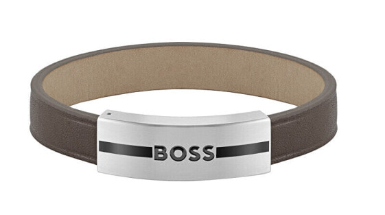 Браслет кожаный Hugo Boss Fashion бронзовый 1580496