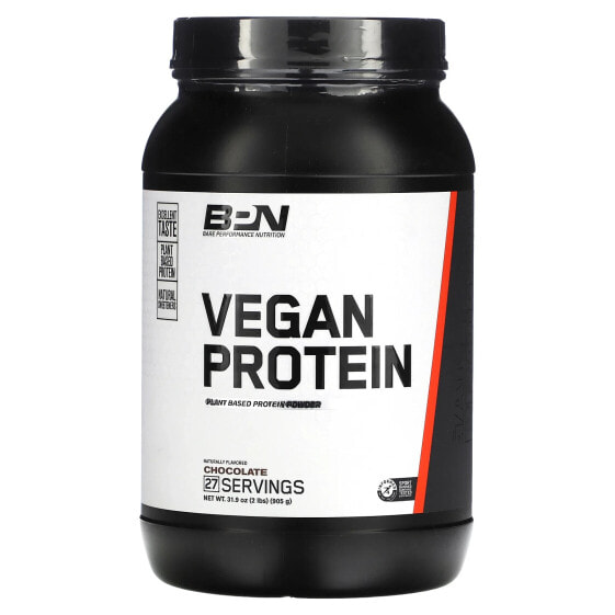 Bare Performance Nutrition, веганский протеин, протеиновый порошок на растительной основе, шоколад, 905 г (2 фунта)