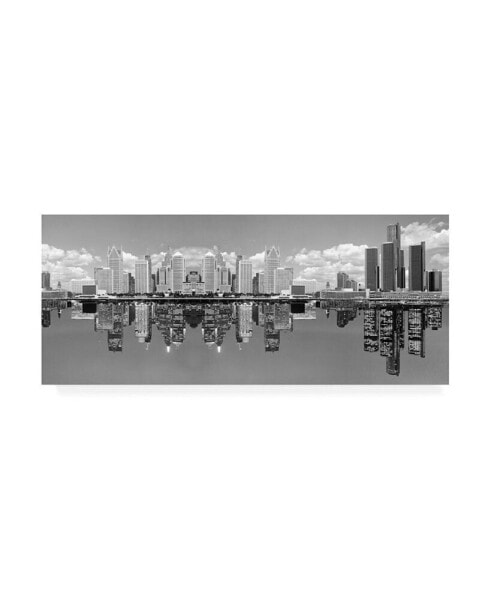 Картина холст, наборный монтаж Trademark Global Detroit Skyline Panorama, 20" x 25" - Дотройт, Мичиган