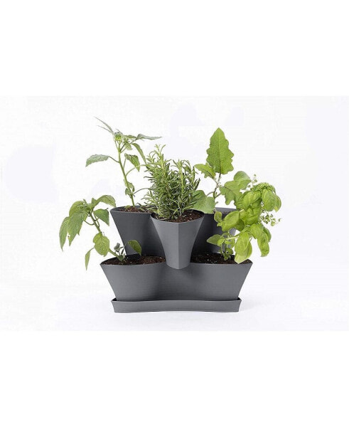 Collins Modular 2-Tier Multi-Level Vertical Herb Planter, Charcoal