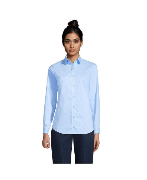 Women's School Uniform No Gape Long Sleeve Stretch Shirt