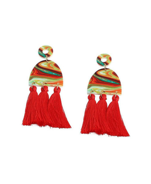 Women's Gold Tassel Drop Earrings