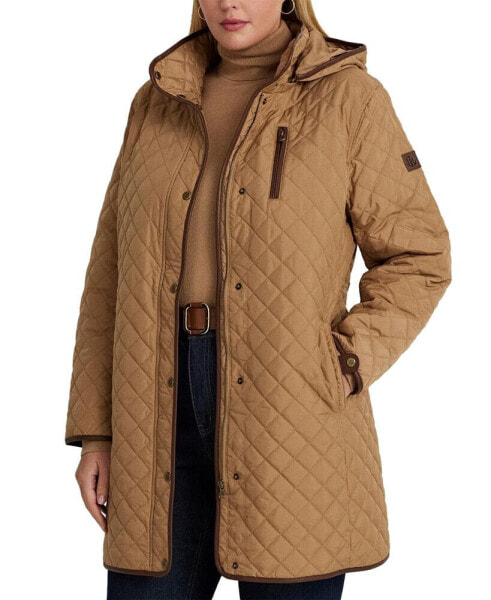 Women's Plus Size Quilted Coat, Created for Macy's