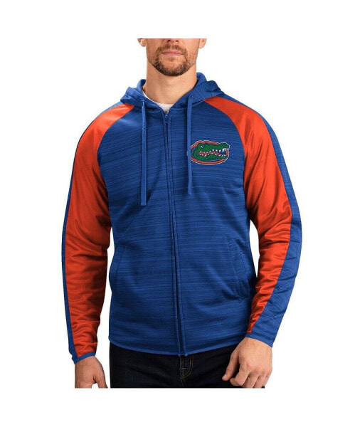 Men's Royal Florida Gators Neutral Zone Raglan Full-Zip Track Jacket Hoodie