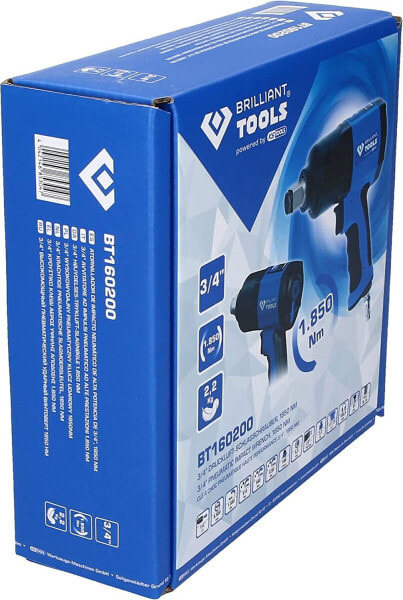 Пневмогайковерт BRILLIANT TOOLS BT160200, 1800 Нм, 3/4