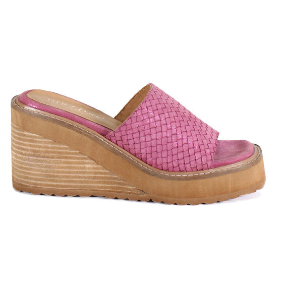 Diba True Stare Down Woven Wedge Womens Pink Casual Sandals 37121-650