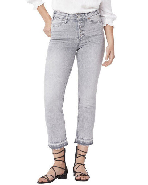 Paige Cindy Crop Faded Asphalt Distressed Straight Leg Jean Women's