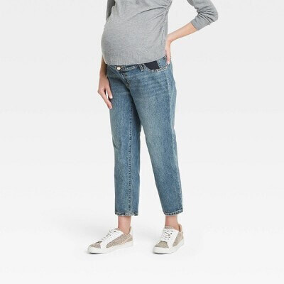 Under Belly Cropped Vintage Straight Maternity Jeans - Isabel Maternity by