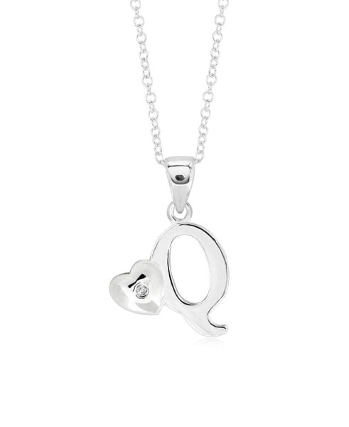 Rhona Sutton children's Initial Heart Pendant Necklace in Sterling Silver