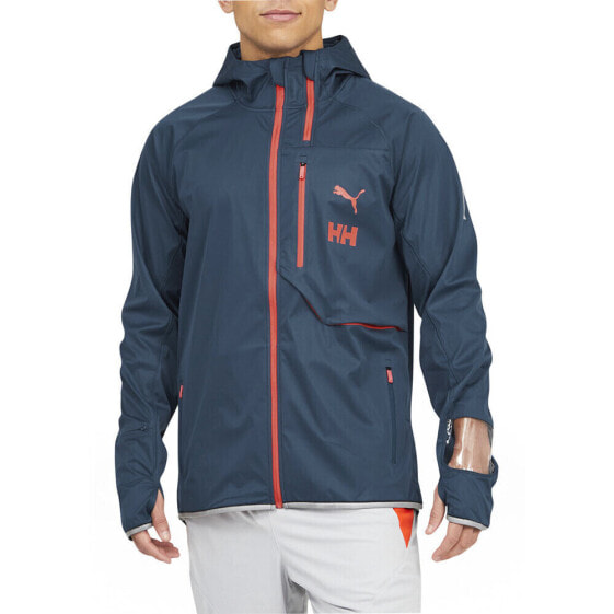 Puma Full Zip Running Jacket X Helly Hansen Mens Blue Casual Athletic Outerwear