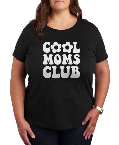 Air Waves Trendy Plus Size Cool Moms Club Graphic T-shirt