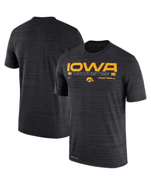 Men's Black Iowa Hawkeyes Velocity Legend Space-Dye Performance T-shirt