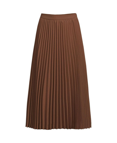 Women's Poly Crepe Pleated Midi Skirt