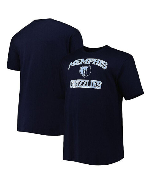 Men's Navy Memphis Grizzlies Big and Tall Heart and Soul T-shirt
