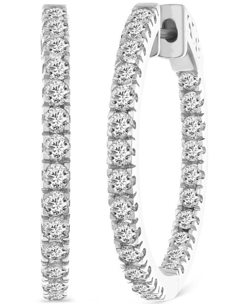 Diamond In & Out Hoop Earrings (2 ct. t.w.) in 14k White Gold