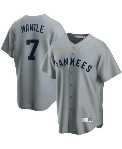 Men's Mickey Mantle Gray New York Yankees Road Cooperstown Collection Player Jersey