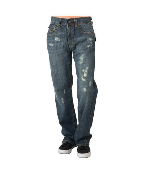 Men's Midrise Relaxed Boot cut Premium Denim Jeans Vintage Like Wash