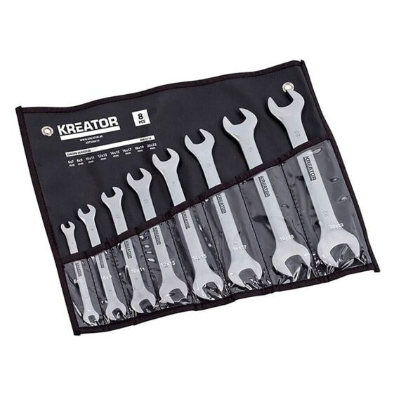 KREATOR KRT500010 6-22 mm Double Flat Wrench Set 8 Units