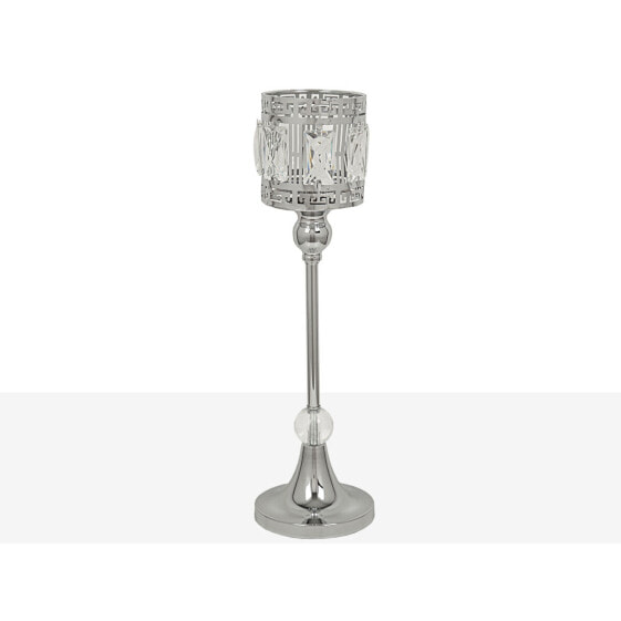 Candleholder Romimex Silver Metal Glass 12 x 40 x 12 cm Wineglass